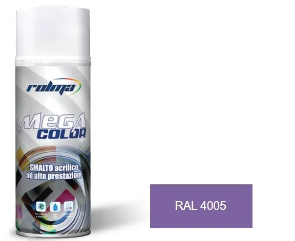 Vernice spray ral 4005 lilla blu: Vernice spray acrilica Rolma dalla tonalità lilla blu, formulata per garantire un'adesione ottimale e una finitura professionale su diverse superfici. | Dematteis.it