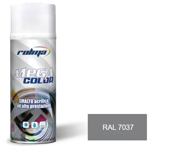 Vernice spray ral 7037 grigio polvere: Vernice spray dal colore grigio polvere, ideale per rinnovare diverse superfici grazie alla formulazione avanzata che assicura un'adesione superiore e una rapida essiccazione. | Dematteis.it