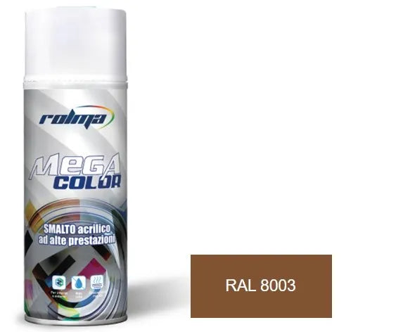 Vernice spray ral 8003 marrone fango: Vernice spray di alta qualità che offre una copertura uniforme e una finitura resistente agli agenti atmosferici su diverse superfici. | Dematteis.it