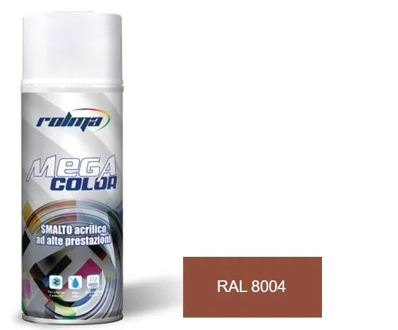 Vernice spray ral 8004 marrone rame: Vernice spray formulata con tecnologia acrilica avanzata, garantisce adesione e resistenza superiori su diverse superfici. | Dematteis.it