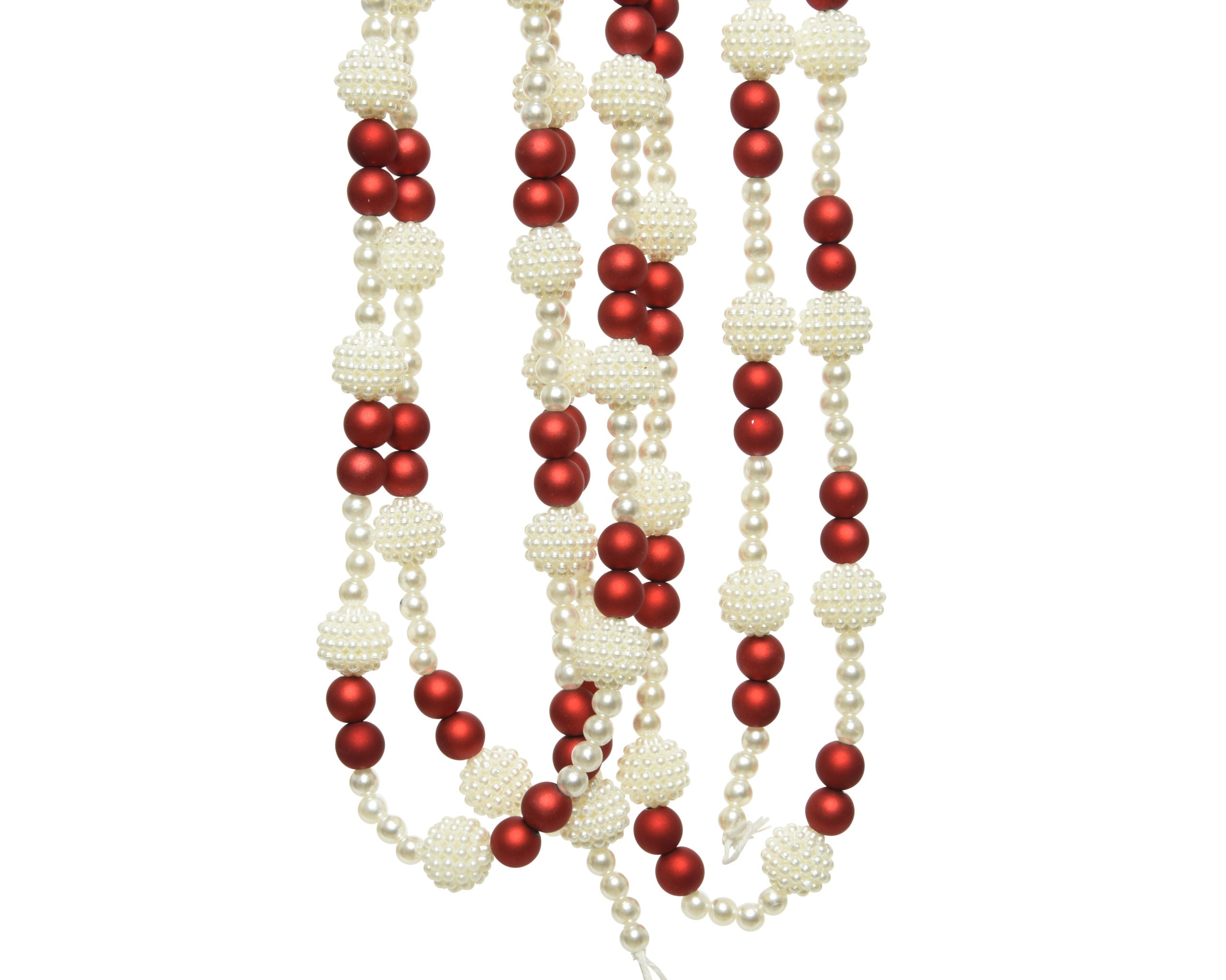 Perle Per Albero Bianco Rosso D 1,5 240 Cm