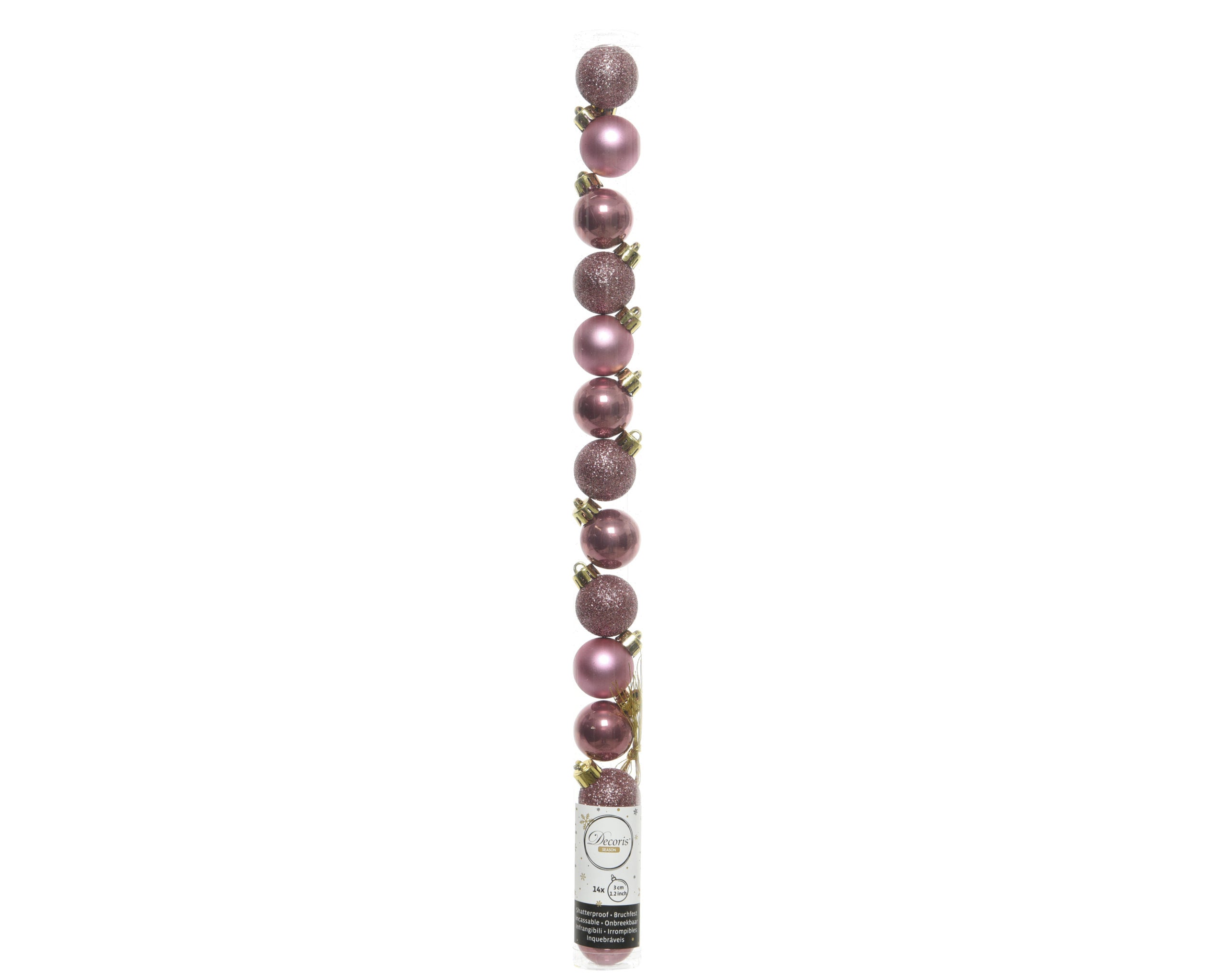 Tubo Palline Di Natale Rosa Velvet Kaemingk per decorazioni natalizie in confezione cilindrica - DeMatteis.it