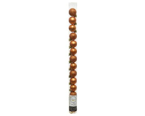 Tubo Palline Di Natale Ambra Kaemingk per decorazioni natalizie con sfere ambrate - DeMatteis.it
