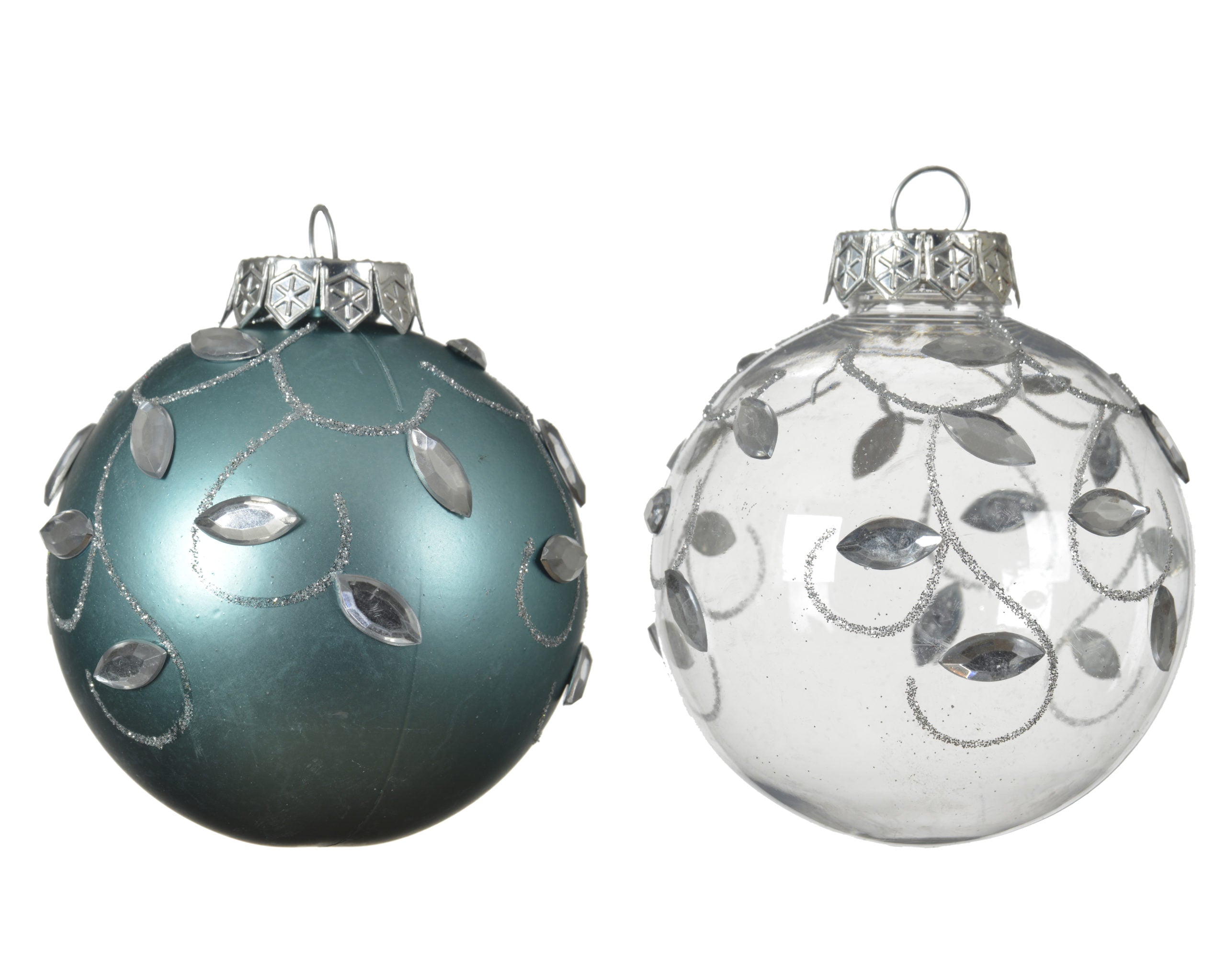 Palla di Natale con decorazione rami e foglie diametro 8 cm addobbo natalizio per albero - DeMatteis.it