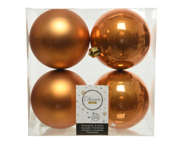 Palle di Natale ambra Kaemingk diametro 10 cm set decorazioni natalizie per albero - DeMatteis.it