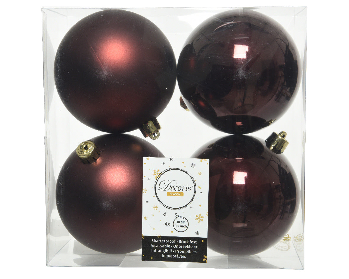 Box 4 Palle di Natale Decoris diametro 10 cm per decorazione albero natalizio infrangibili - DeMatteis.it