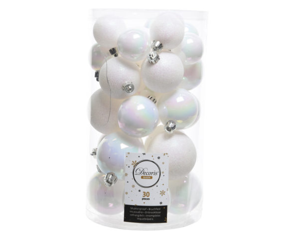 Palline Albero Di Natale Bianco Iris