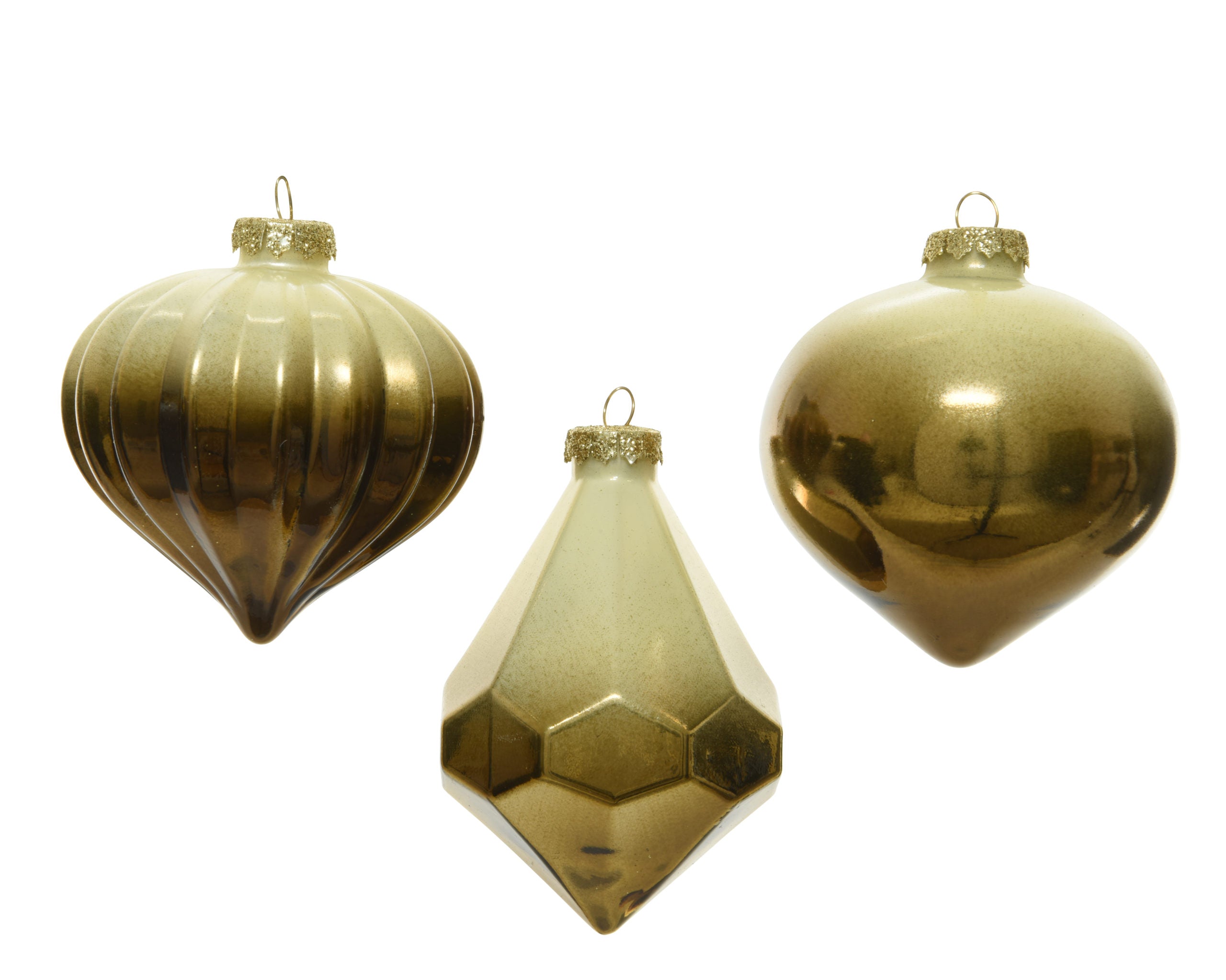 Ornamento Natalizio Verde Oro diametro 8 cm per decorazione albero di Natale - DeMatteis.it