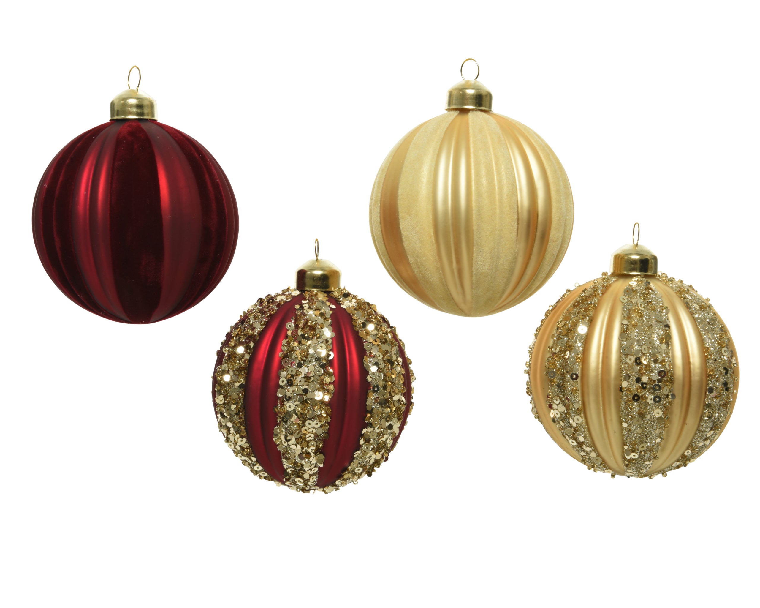 Palla Decorata Rosso Oro diametro 8 cm per decorazioni natalizie - DeMatteis.it