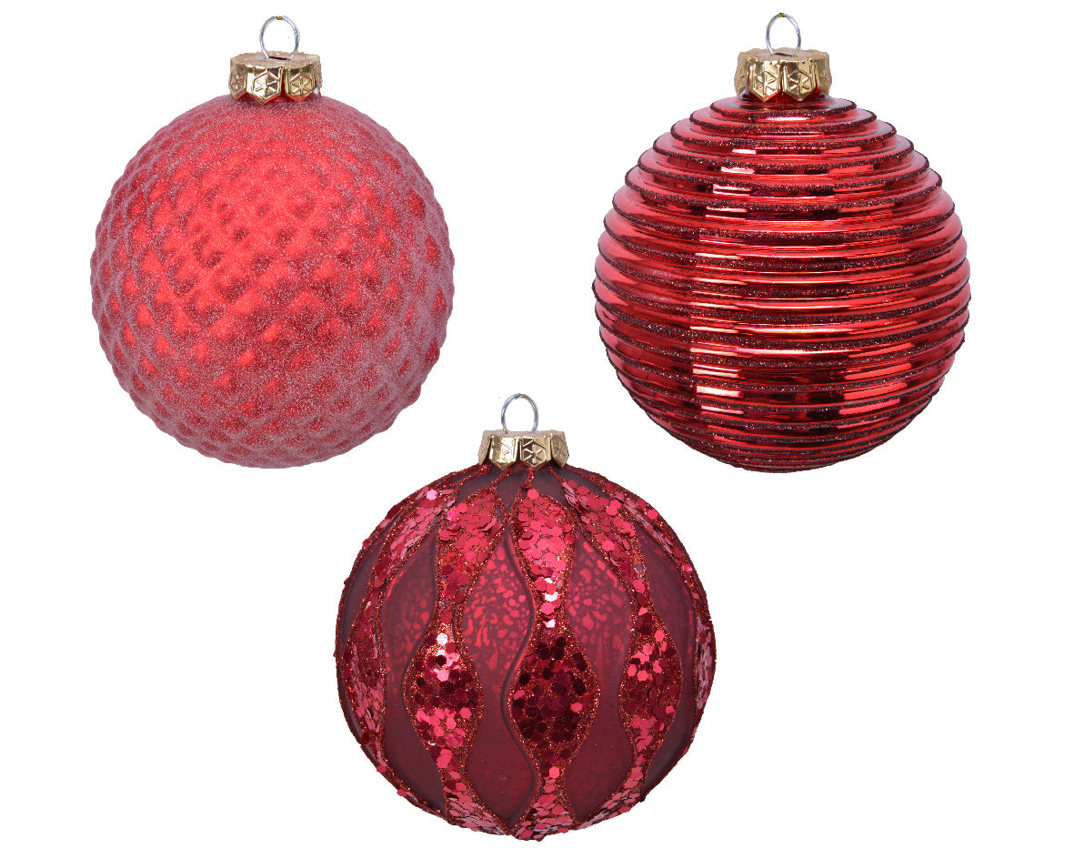 Sfera D 10 Cm Christmas Red 1 Pezzo