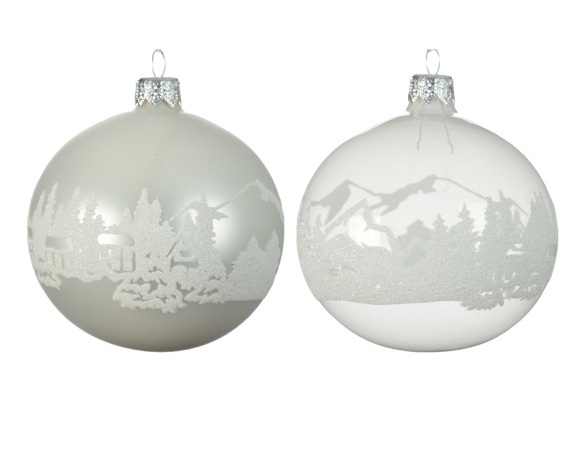 Palla Di Natale D 8 cm Winter White Decoro Bianco per decorazione albero natalizio - DeMatteis.it