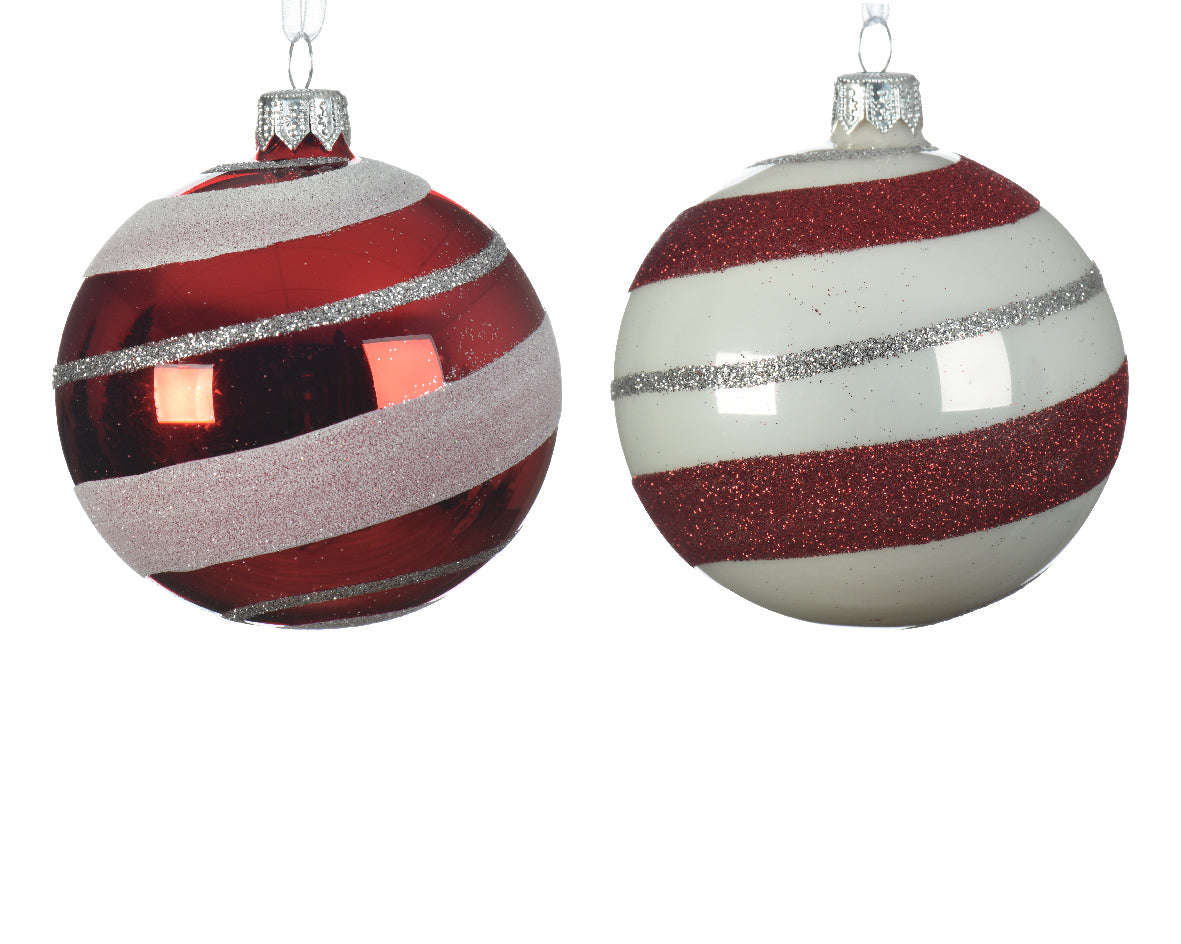 Palla Di Natale decorativa in vetro diametro 8 cm per addobbi natalizi - DeMatteis.it