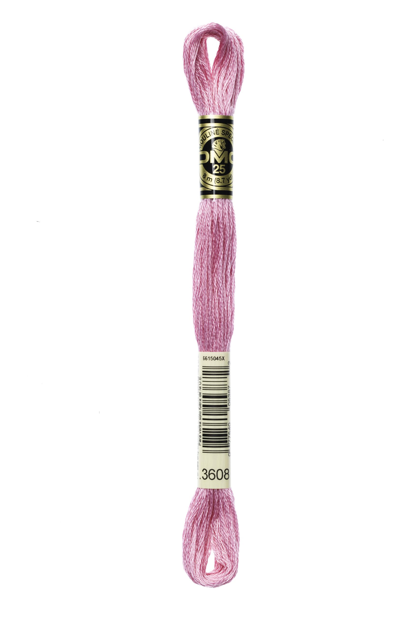 Cotone Dmc Da Ricamo Mouline Colore 3608: Matassina di filato in cotone mouliné dai colori vivaci, ideale per progetti di ricamo e uncinetto. | Dematteis.it