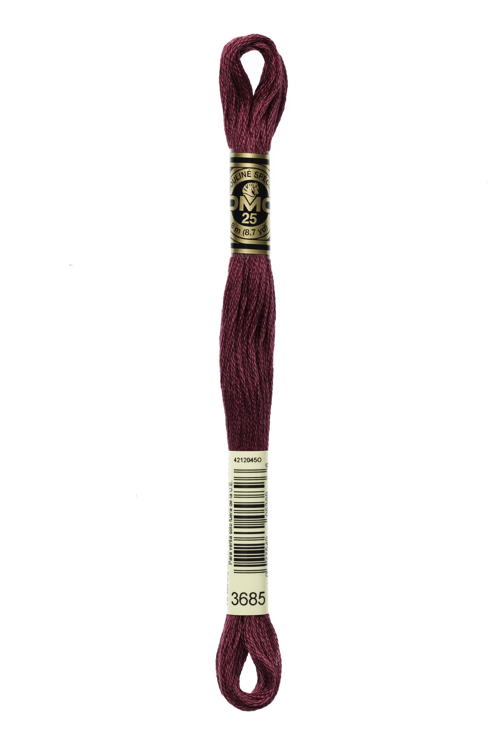 Cotone Dmc Da Ricamo Mouline Colore 3685: Matassa di filo in cotone mouliné per lavori di ricamo e uncinetto, disponibile in una vasta gamma di colori vivaci e sfumati. | Dematteis.it