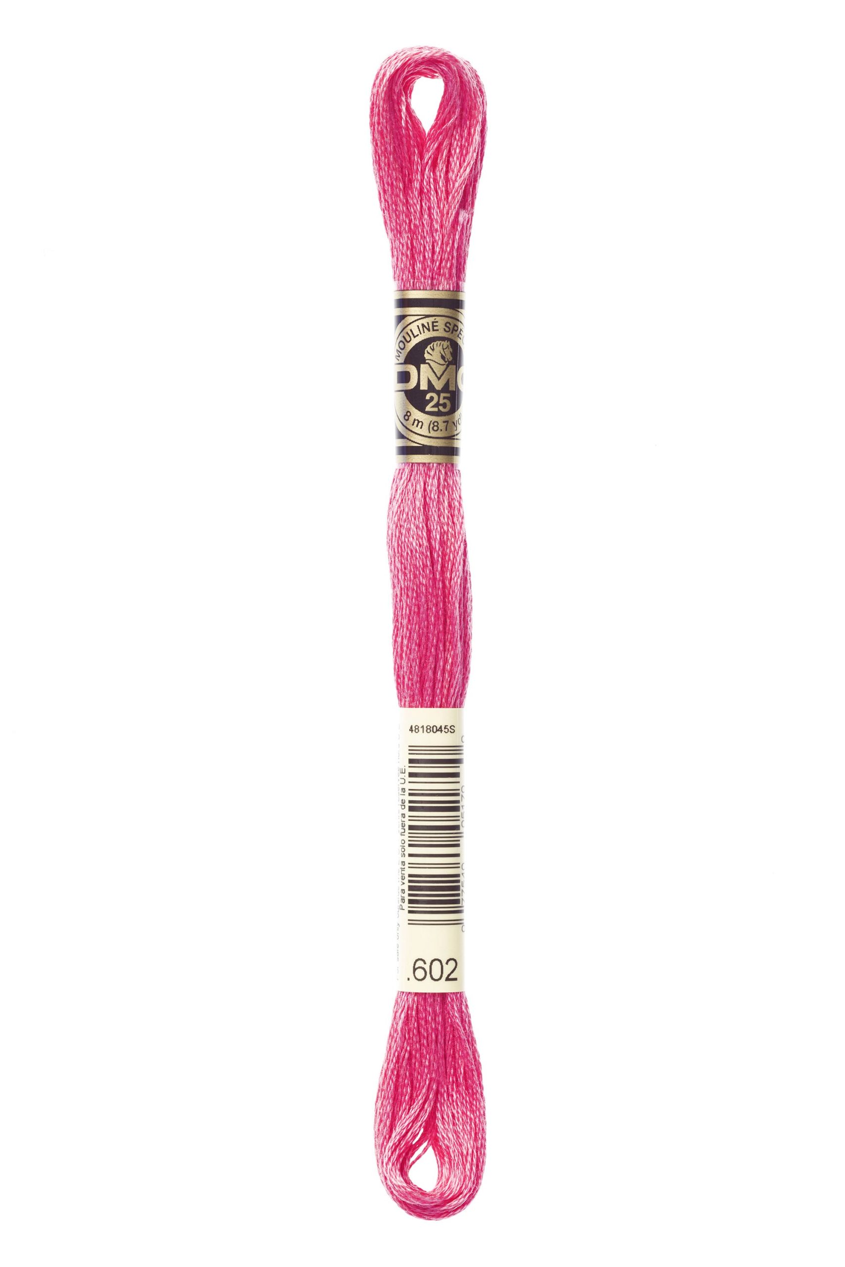 Cotone Dmc Da Ricamo Mouline Colore 602: Matassa di filato colorato in cotone naturale, ideale per ricami e lavori a maglia. | Dematteis.it
