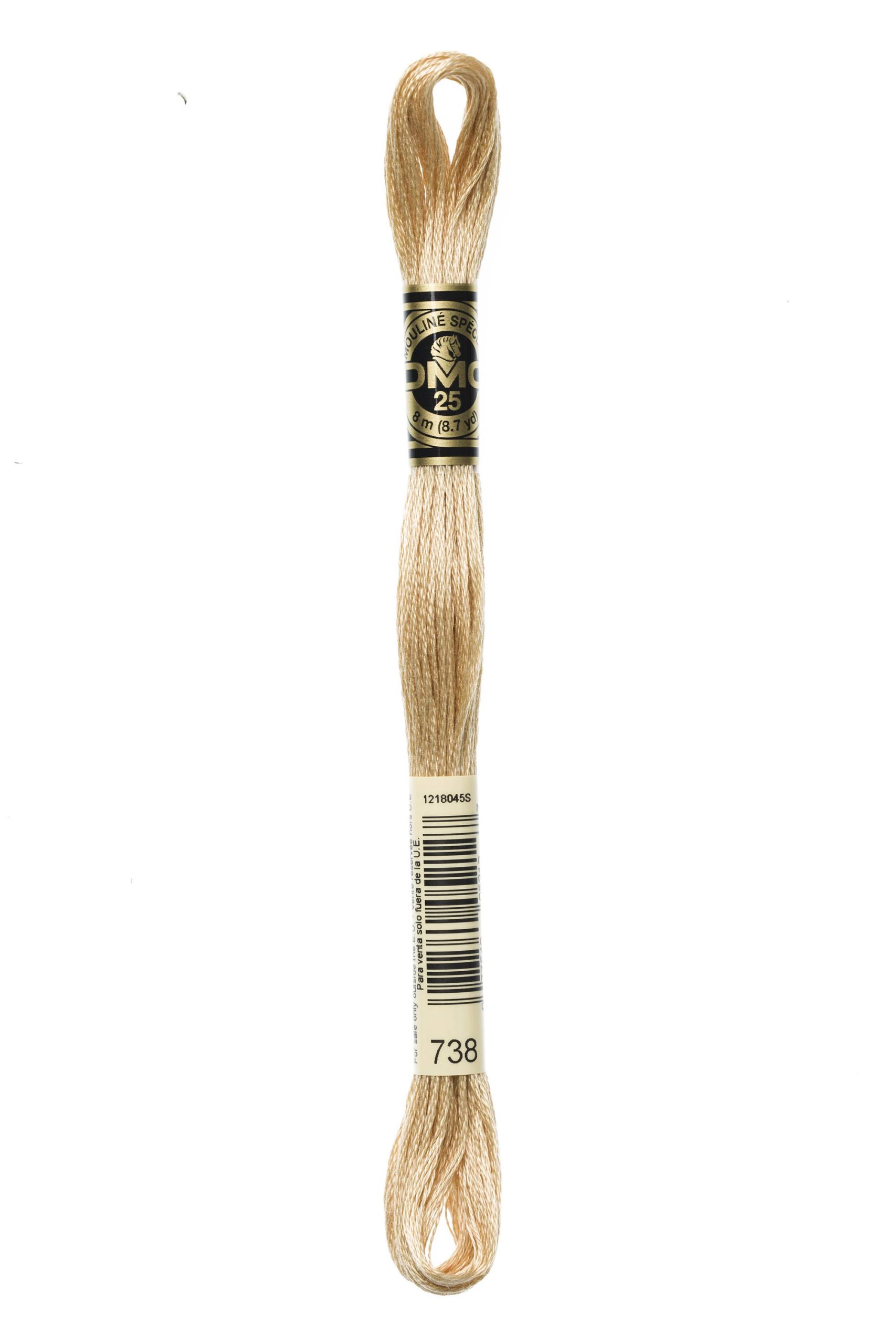 Cotone Dmc Da Ricamo Mouline Colore 738: Matassa di cotone mouliné dai colori vivaci, ideale per lavori di ricamo e uncinetto. | Dematteis.it