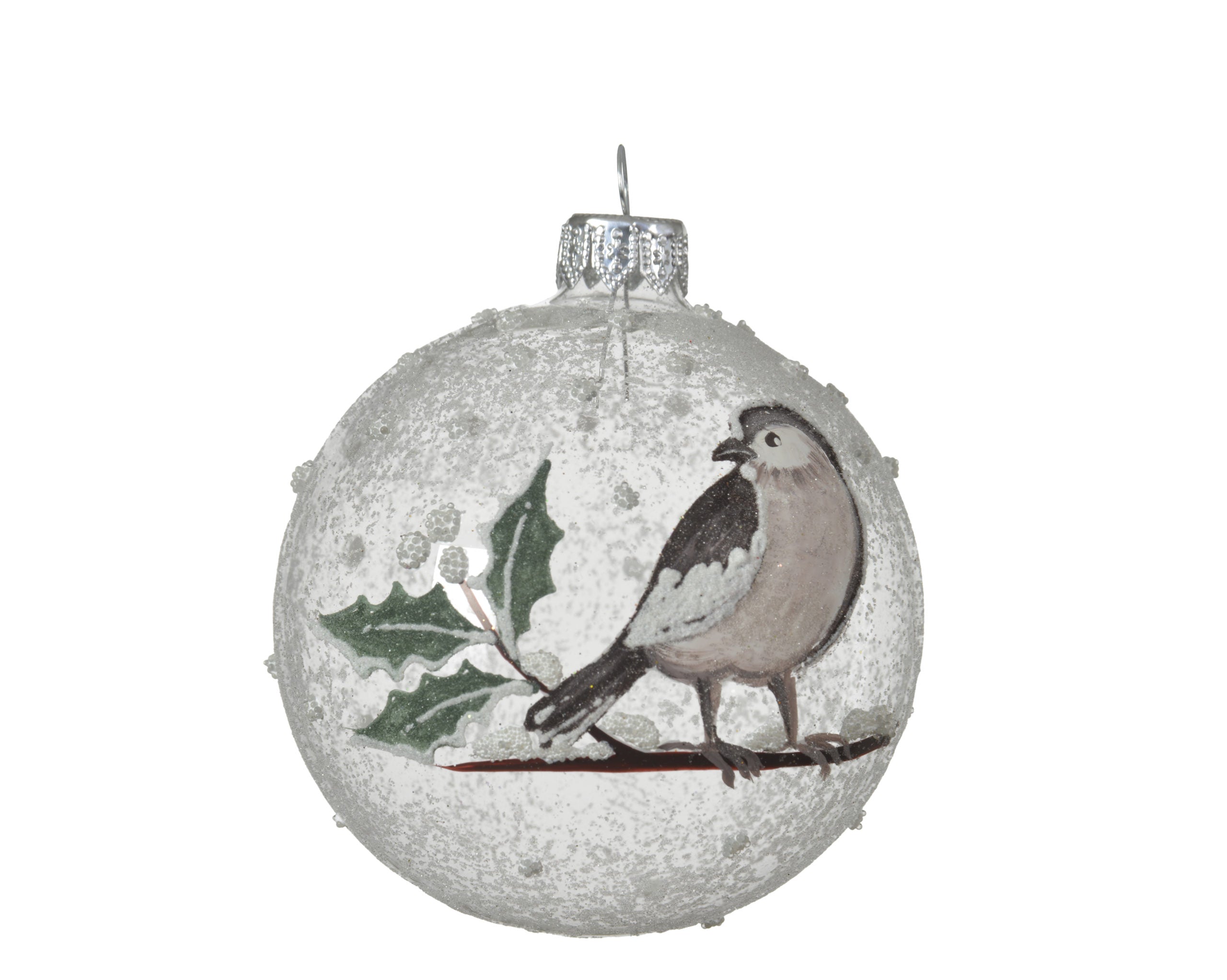 Pallina Di Natale Vetrp Con Uccello D 8 Cm