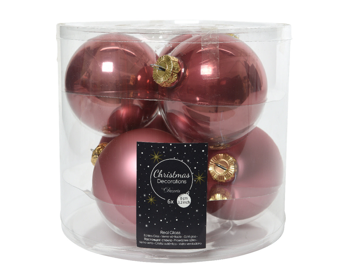 Box 6 Palline di Natale in vetro per decorazioni natalizie, diametro 8 cm - DeMatteis.it