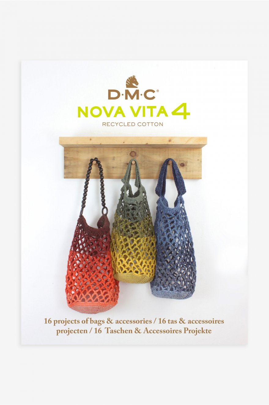 Book Dmc Nova Vita 4 Recycled Cotton Bag & Accessories: Borsa in cotone riciclato con accessori, progettata per ridurre l'impatto ambientale e valorizzare la sostenibilità. | Dematteis.it