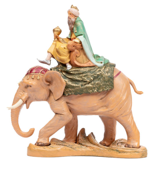 Re Magio Mulatto Su Elefante Presepe 369 19 Cm