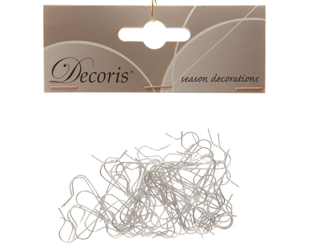 Set 50 Ganci Per Palline Natale Silver