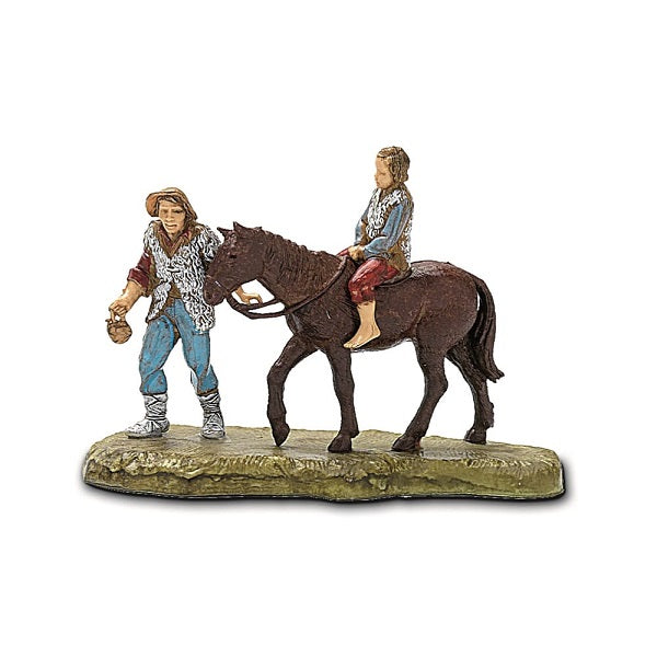 Uomo Con Bimbo A Cavallo Presepe 6 Cm Landi