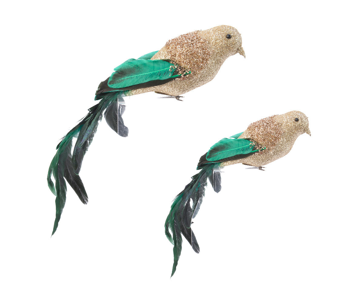 Uccellino Con Clip Coda Verde 35 Cm
