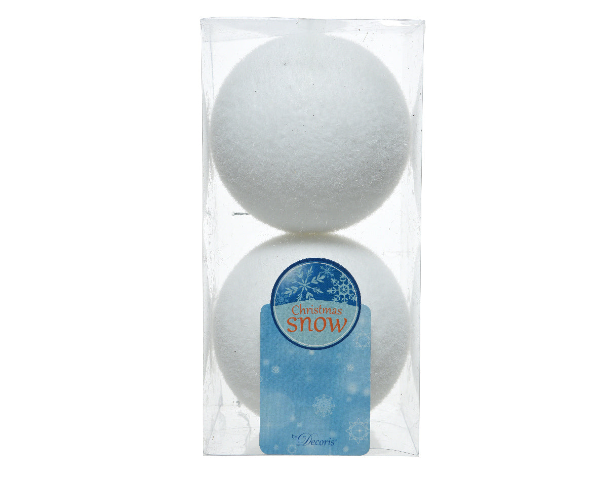 Set 2 Sfere Innevate Bianche D 10 Cm