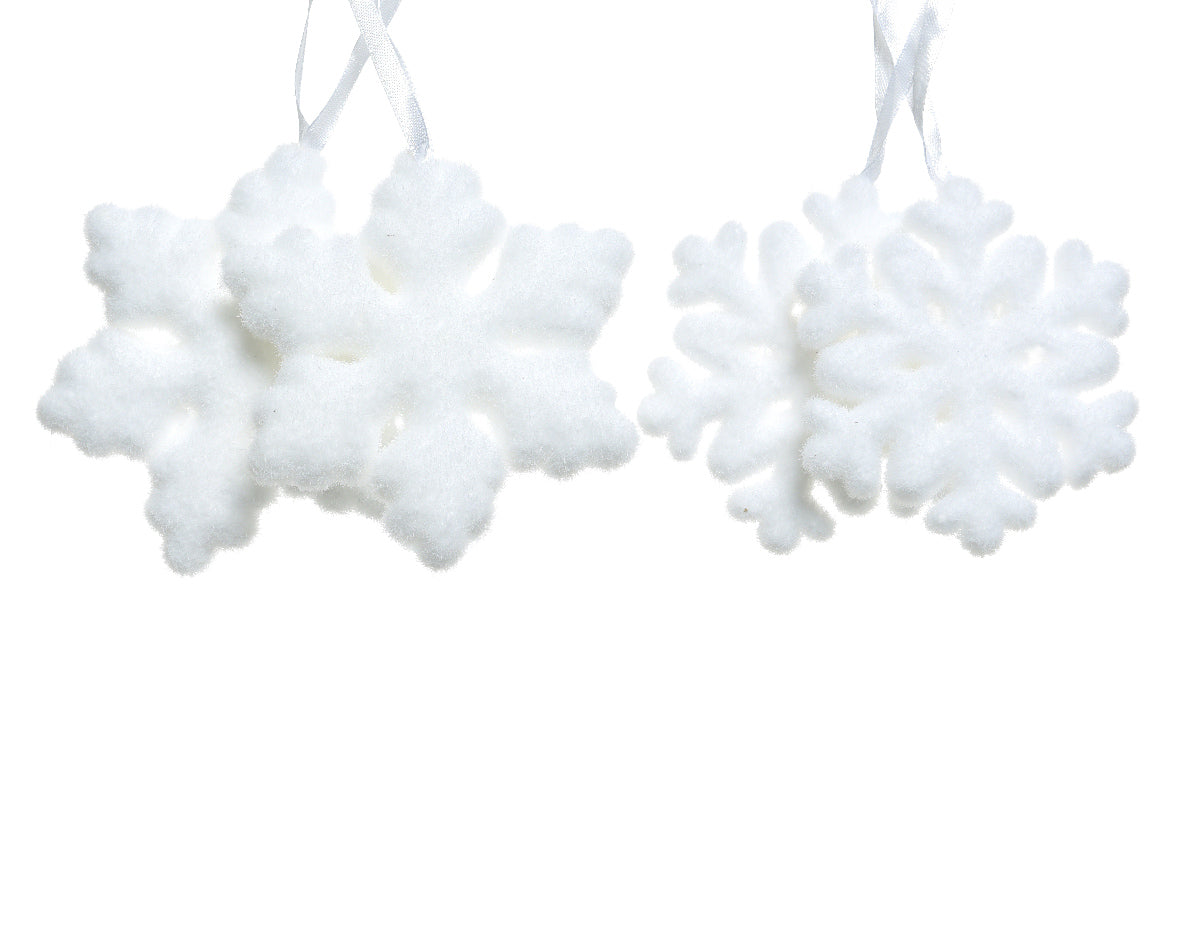 Set 2 Pezzi Fiocco Neve Bianco 11 Cm