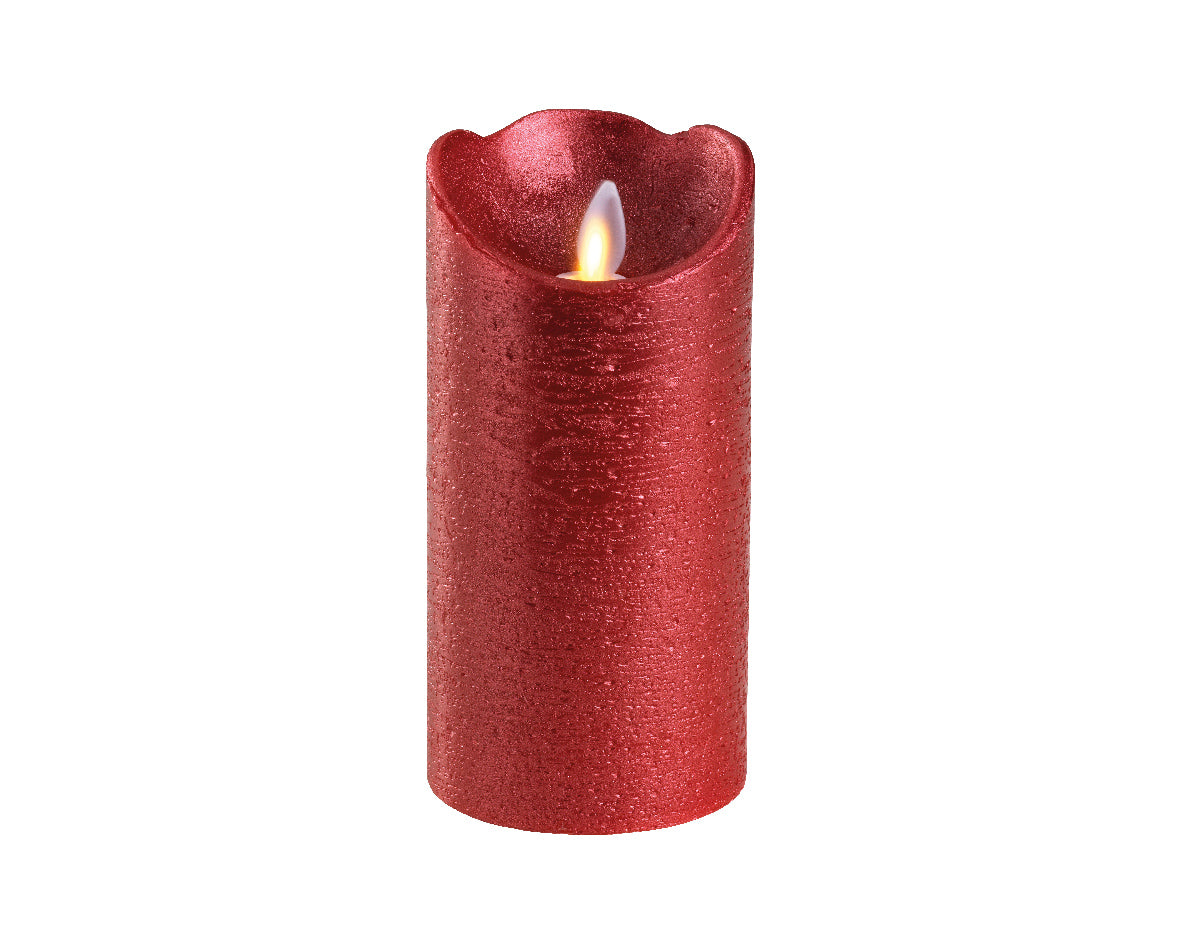 Candela Christmas Red 7,5X15 Cm Fiamma Led Warm White