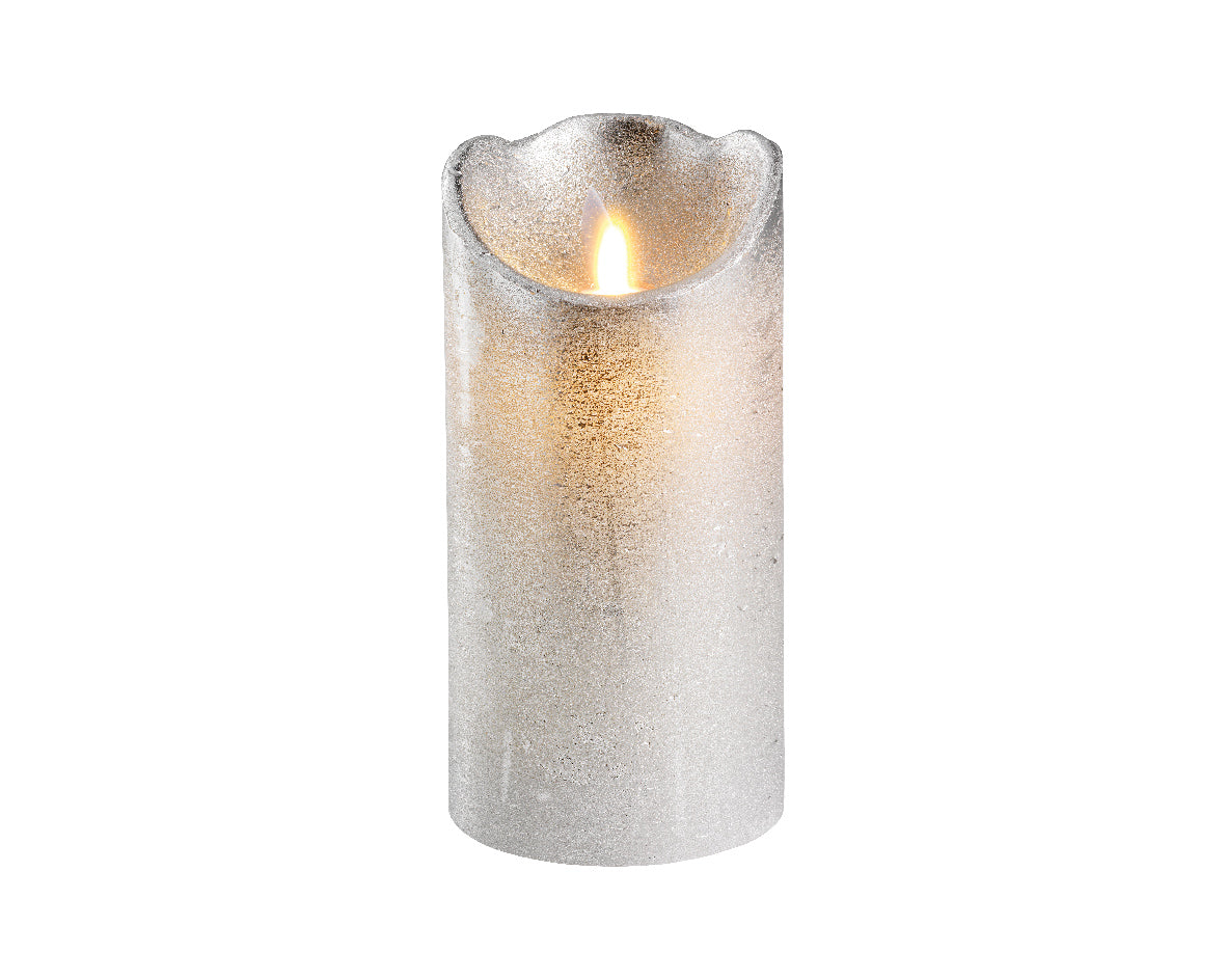 Candela Silver 7,5X15 Cm Fiamma Led Warm White