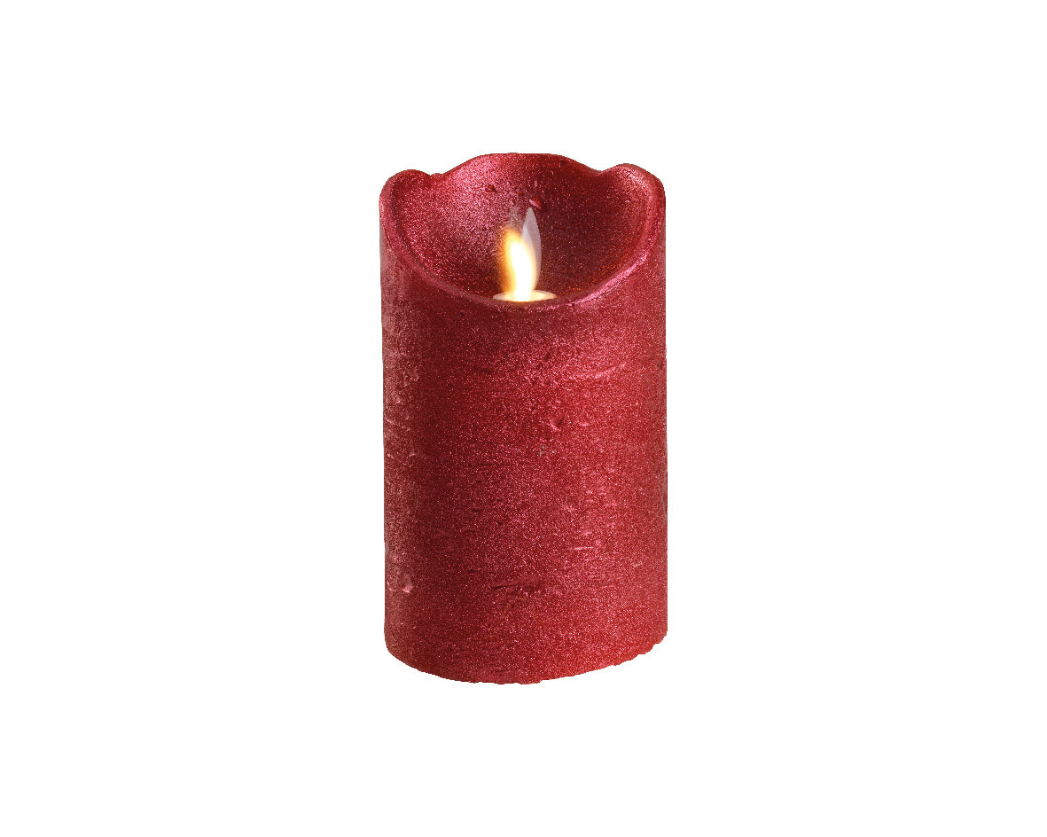 Candela Christmas Red 7,5X12,5 Cm Fiamma Led Warm White