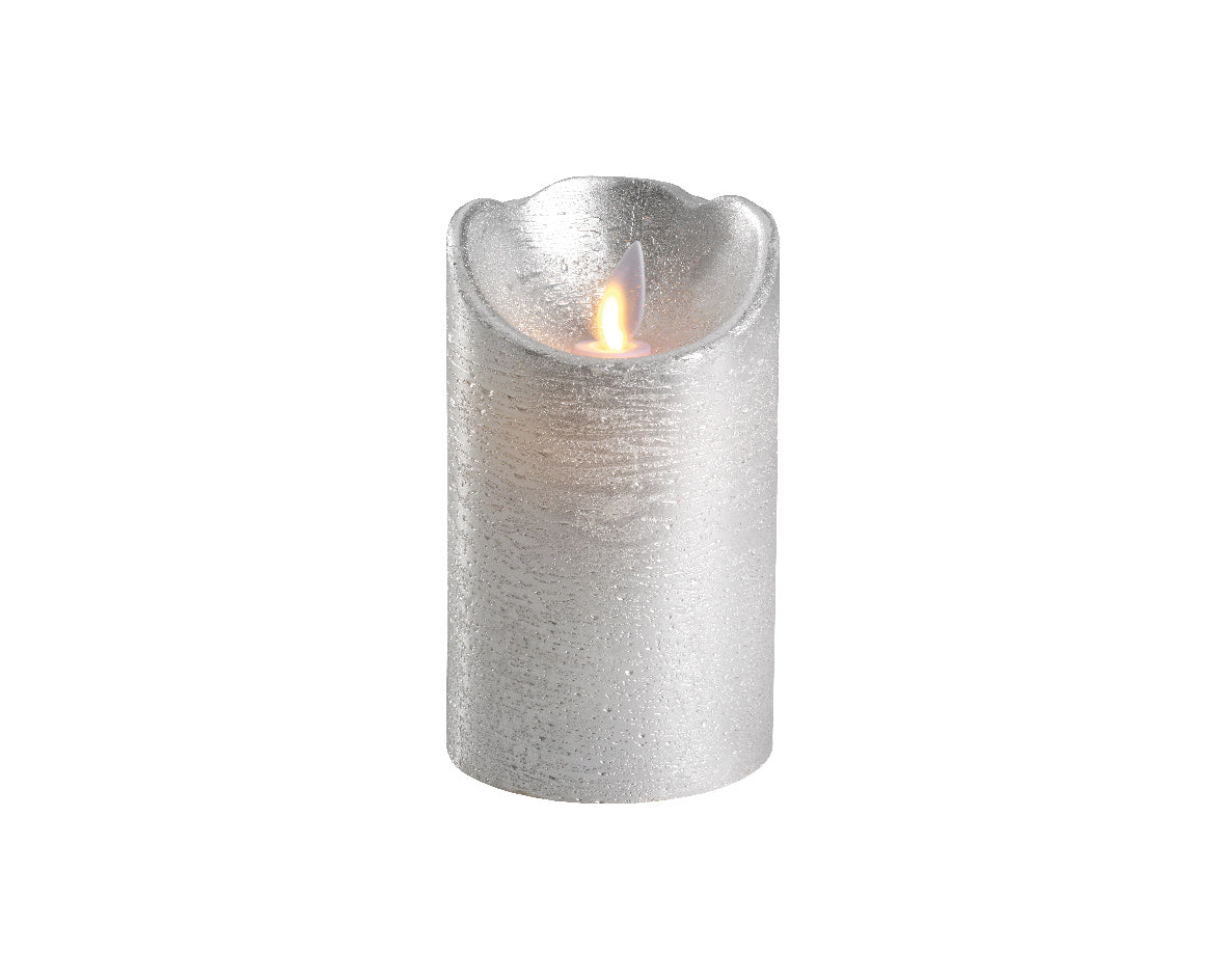 Candela Silver 7,5X12,5 Cm Fiamma Led Warm White