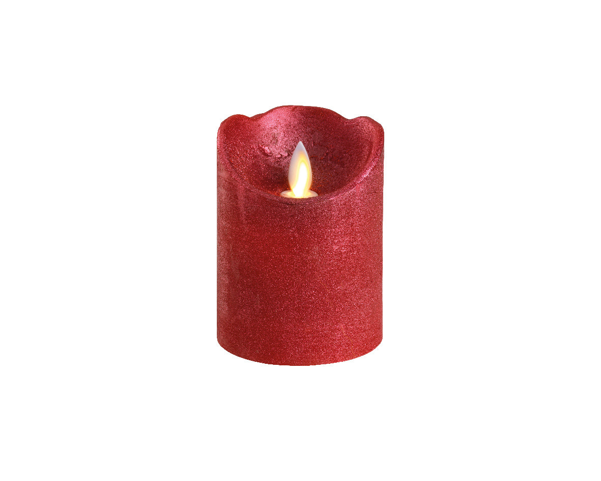 Candela Christmas Red 7,5X10 Cm Fiamma Led Warm White