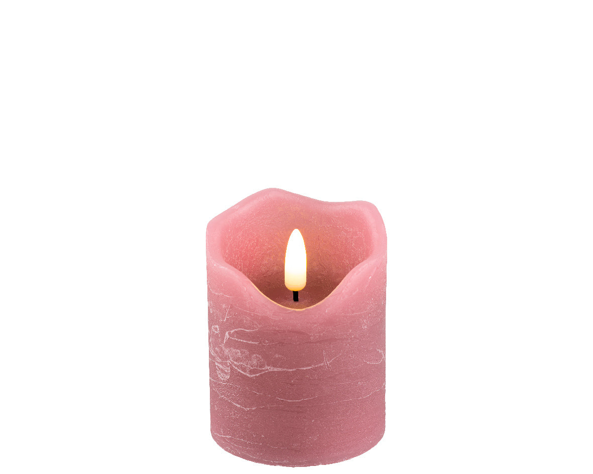 Candela Velvet Pink 7X9 Cm Fiamma Led Warm White