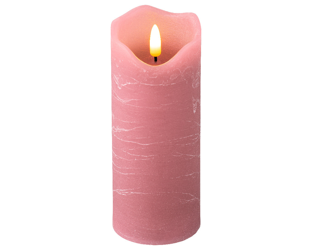 Candela Velvet Pink 7X17 Cm Fiamma Led Warm White