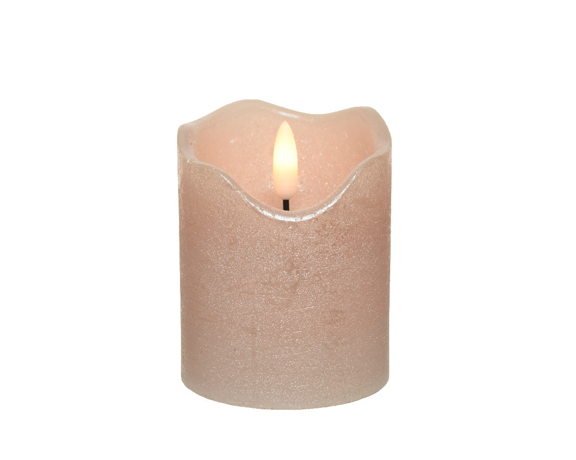 Candela Blush Pink 7X9 Cm Fiamma Led Warm White