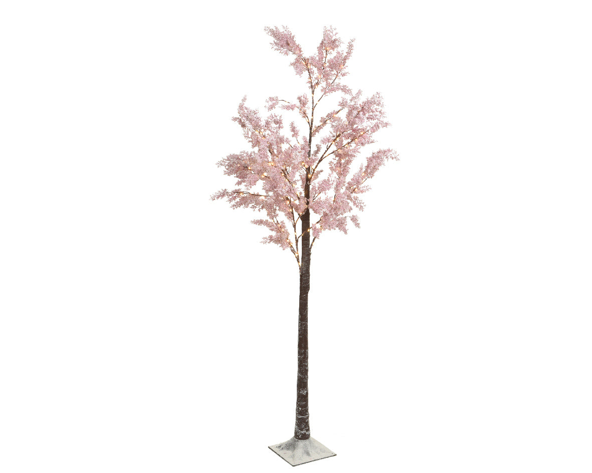 Albero Luminoso Con Fiori Rosa 180 Cm
