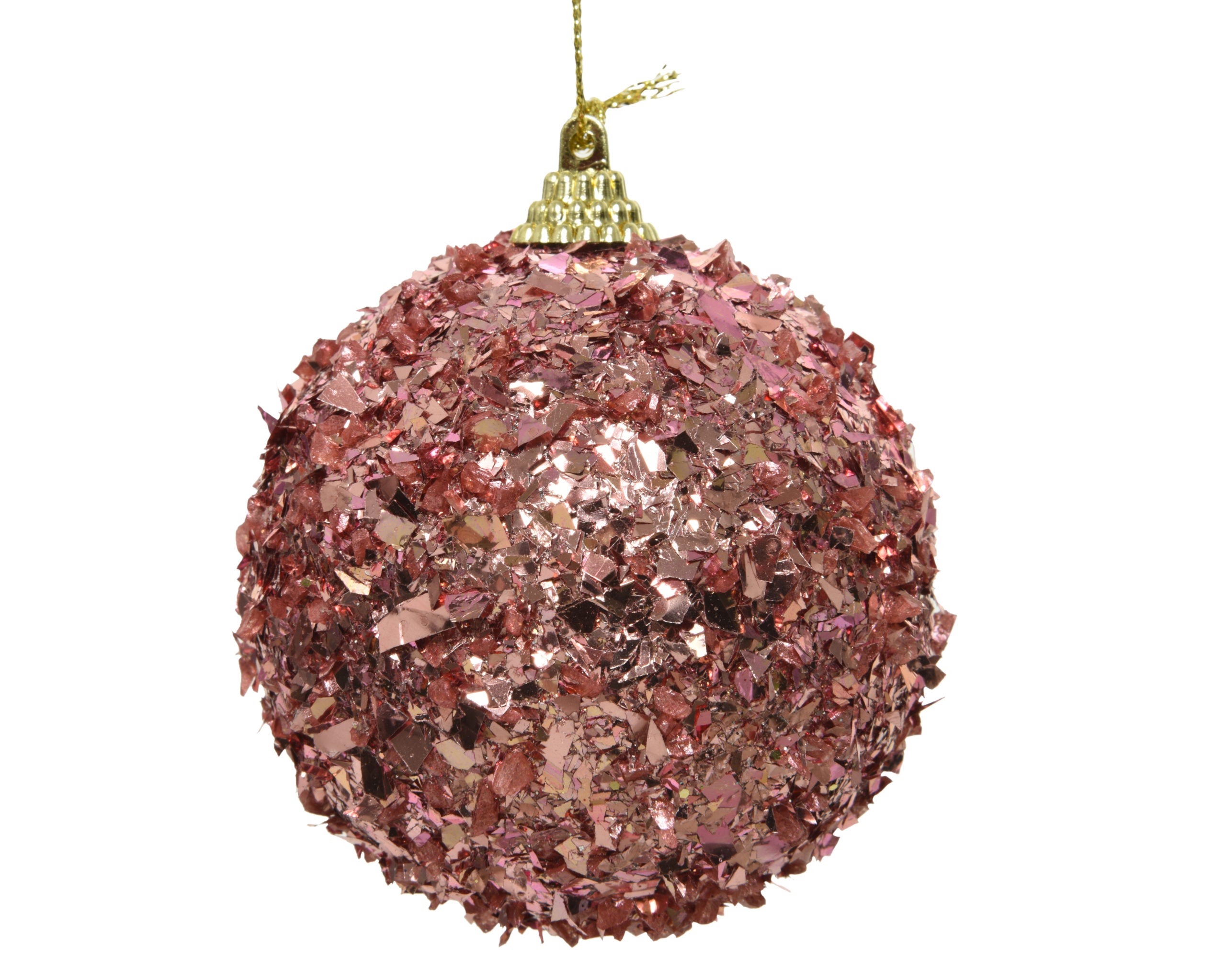 Palla Di Natale Glitterata Velvet Pink decorazione natalizia con finitura glitterata diametro 8 cm - DeMatteis.it