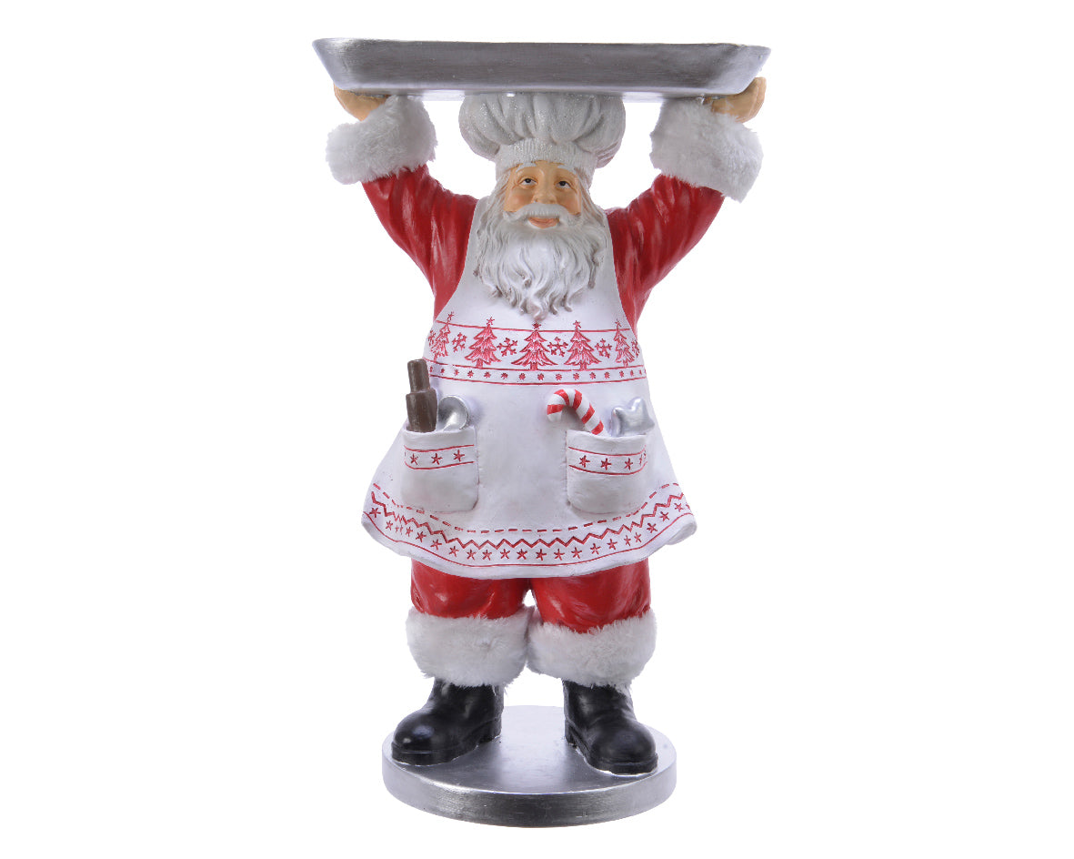 Babbo Natale Con Vassoio 22X30X50 Cm