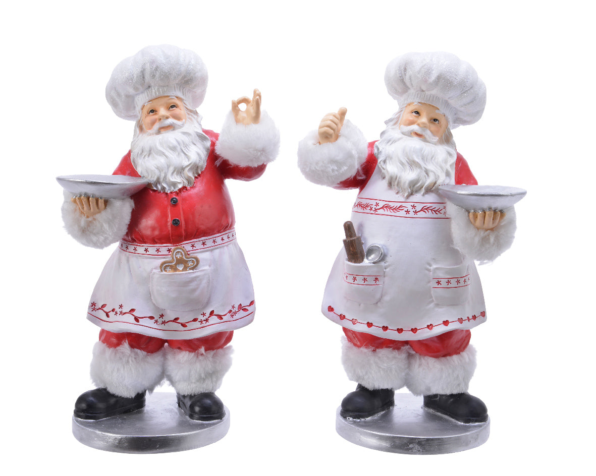Babbo Natale Chef Resina 15X17X30 Cm 1 Pezzo
