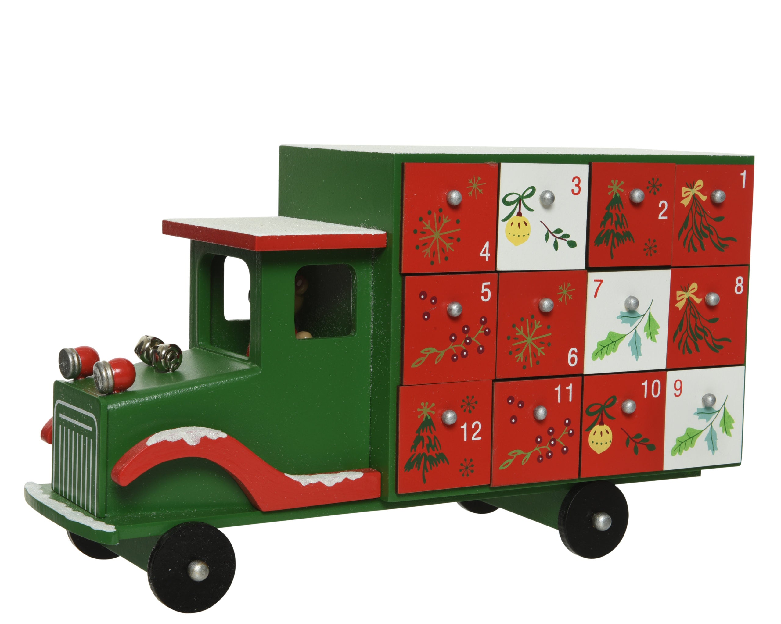 Calendario Avvento Furgoncino Verde 11X30X17 Cm
