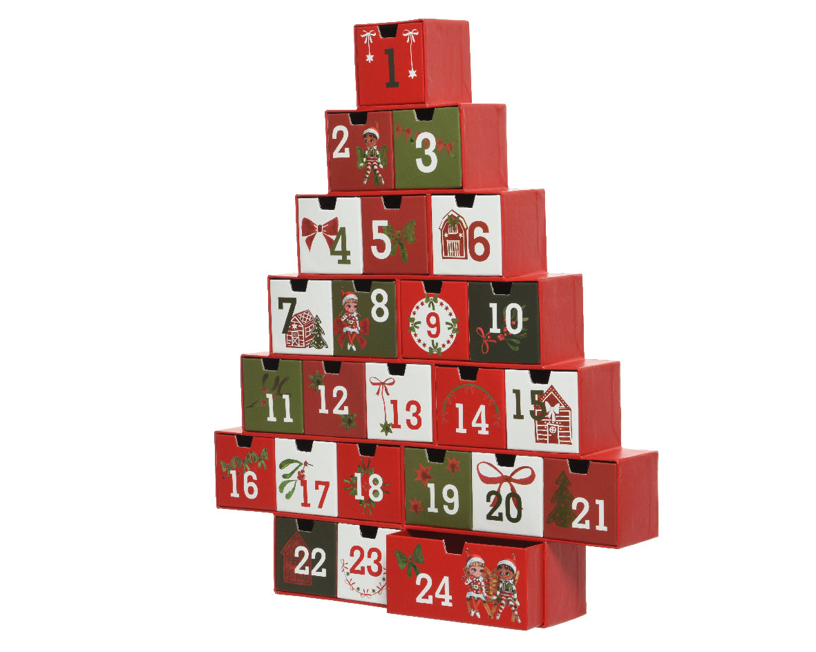 Calendario Avvento Albero Decorato 45X37 Cm