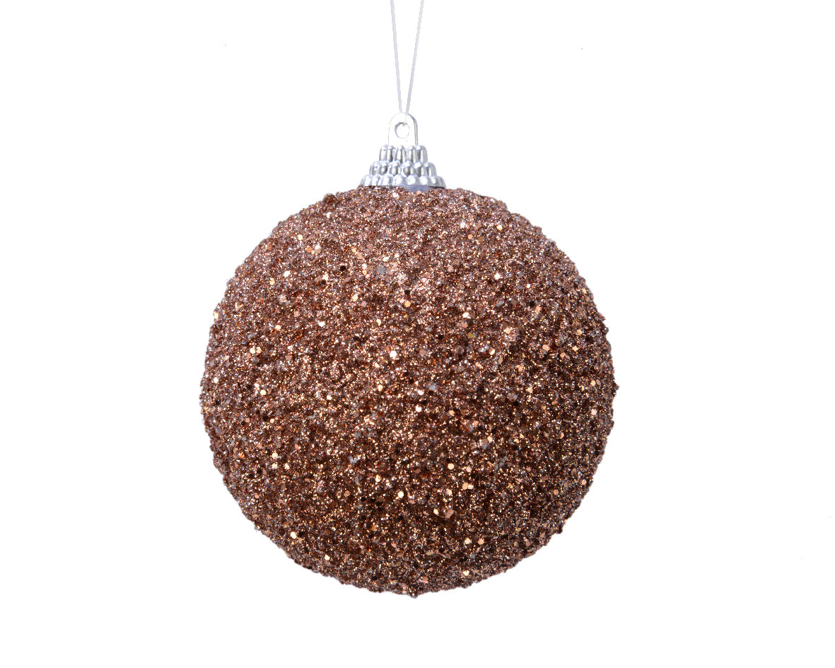 Palla Di Natale Walnut D 8 Cm Con Glitter