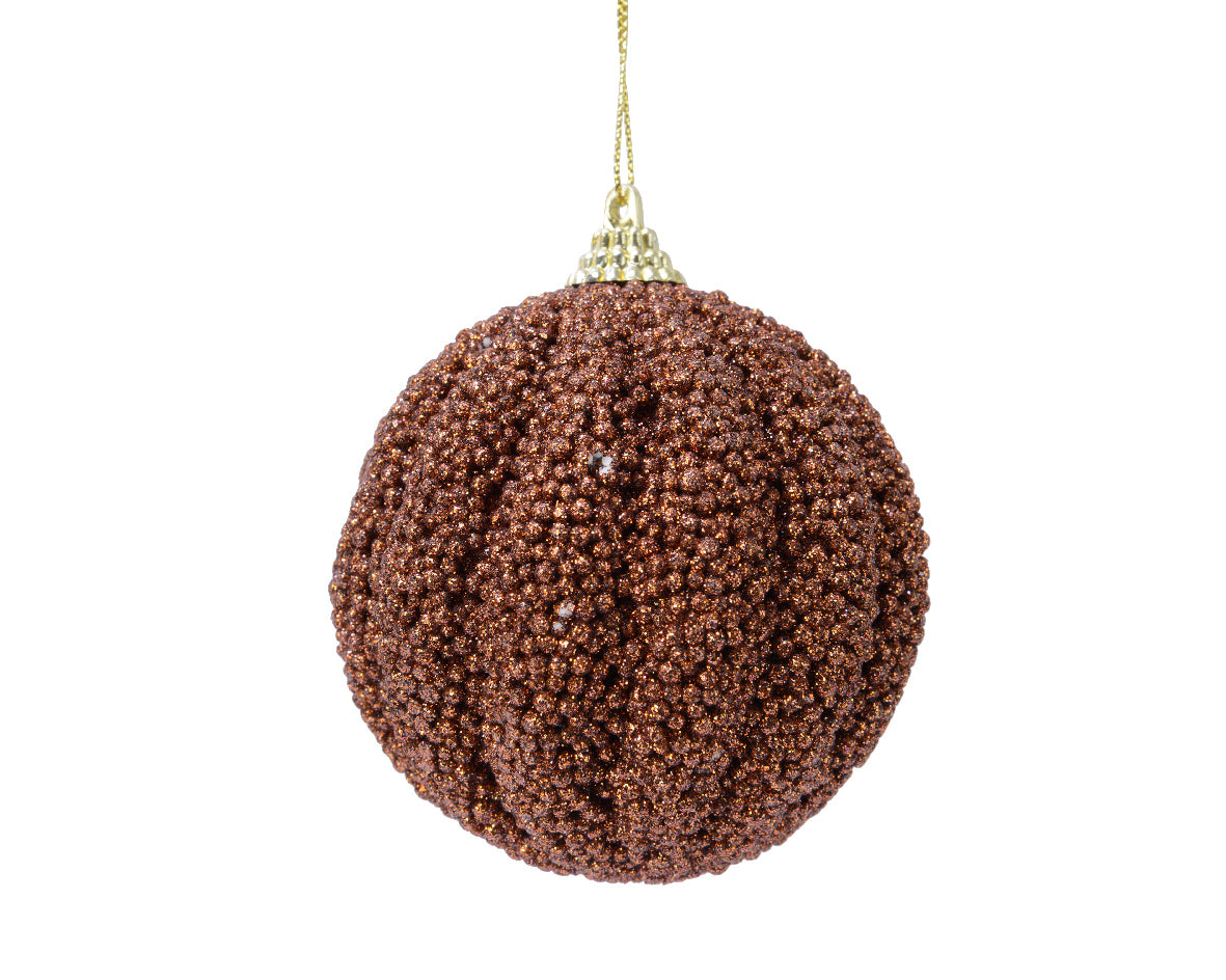 Palla Di Natale Cinnamon decorazione natalizia con glitter diametro 8 cm per addobbi albero - DeMatteis.it