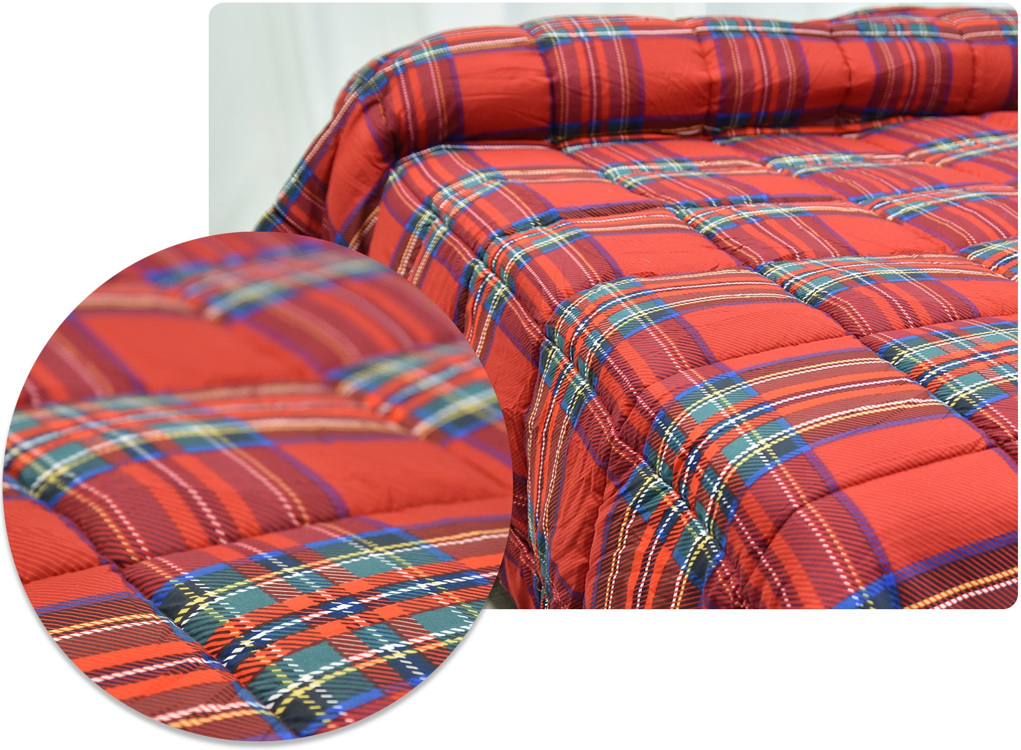 Tartan Trapunta Microfibra 260X260 Cm Rosso