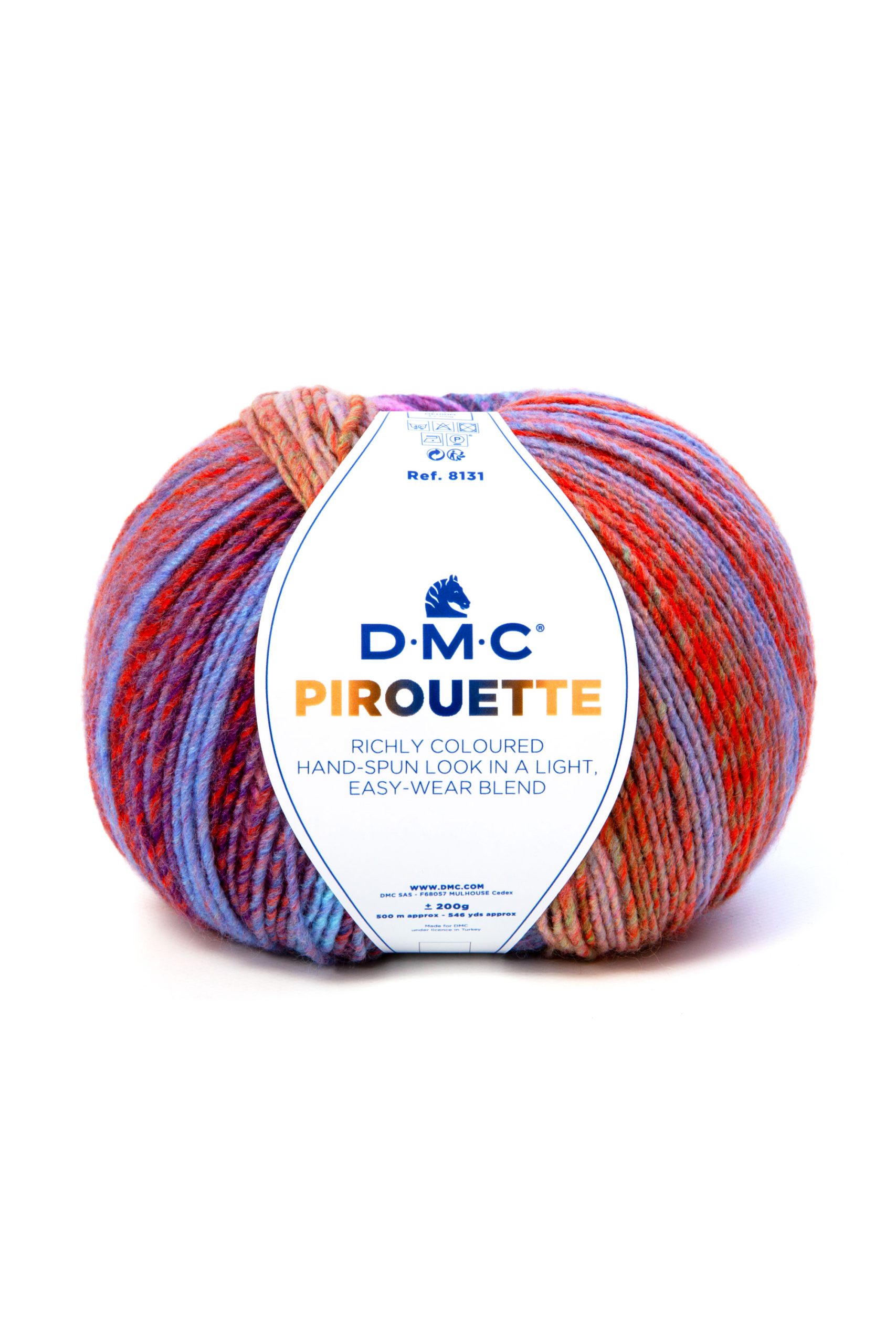 Lana Dmc Pirouette Colore 844: Matassa di filato morbido e resistente, con sfumature di colore che creano un effetto sfaccettato e dinamico. | Dematteis.it