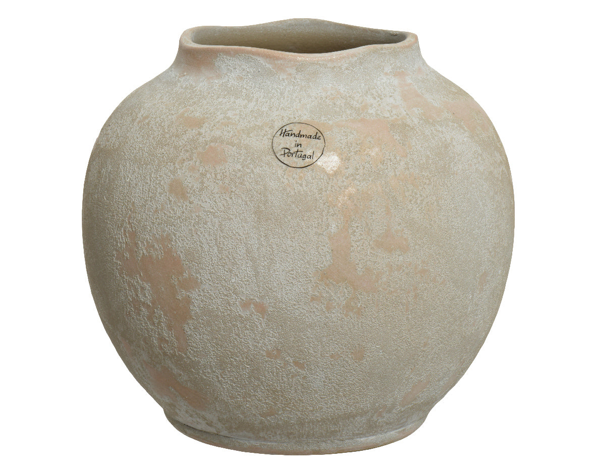 Vaso Portafiori Crema Oro D 24X21 Cm