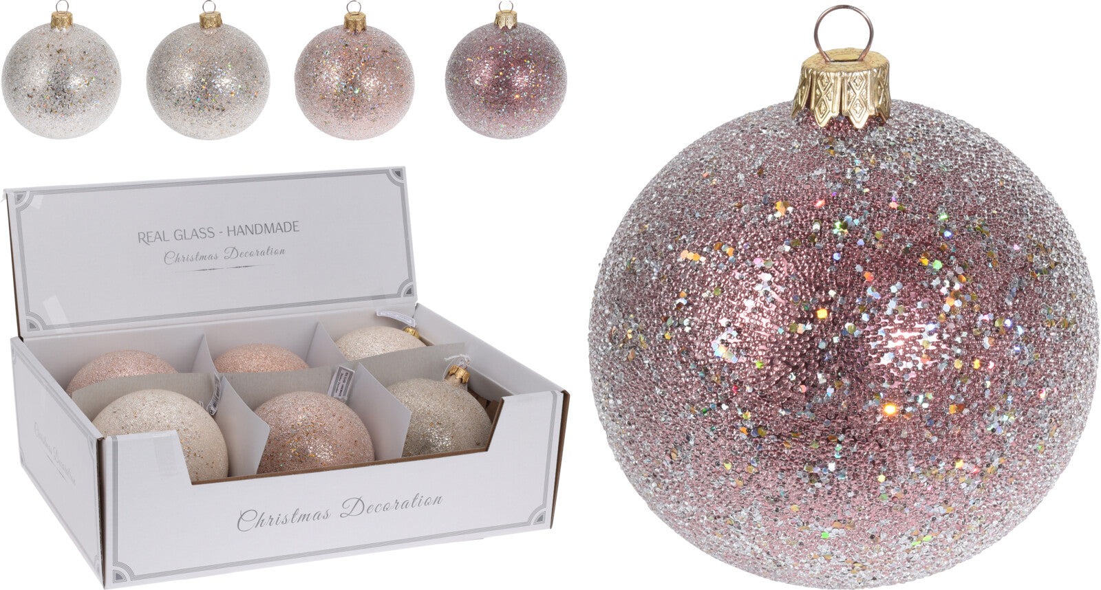 Pallina Di Natale D 10 Cm Glitter 1 Pezzo