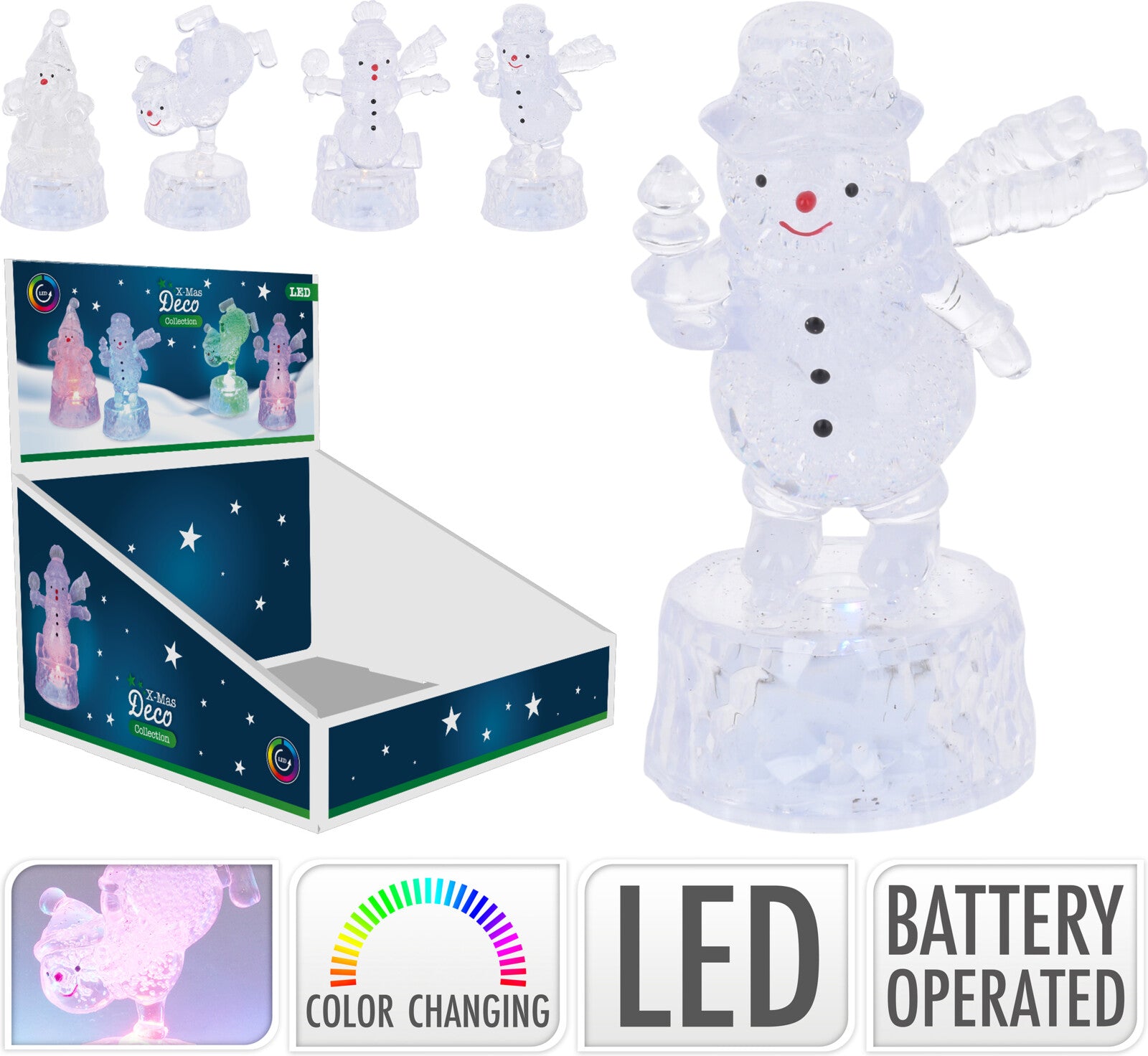 Figura Natale Con Led 9 Cm 1 Pezzo